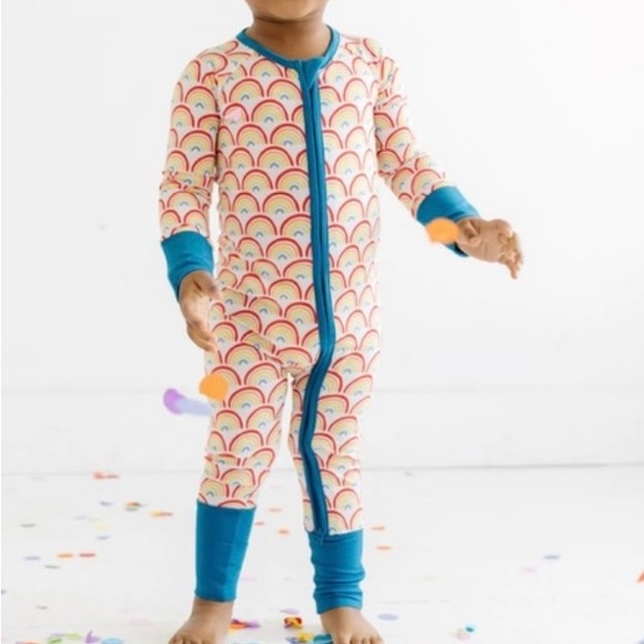 Little Sleepies Pajamas Nwt Little Sleepies Primary Rainbow Zippy